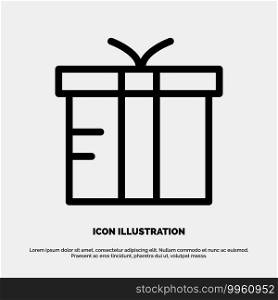 Box, Logistic, Gift, Global Line Icon Vector