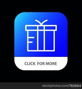Box, Logistic, Gift, Global Mobile App Button. Android and IOS Line Version