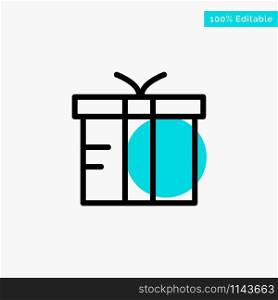 Box, Logistic, Gift, Global turquoise highlight circle point Vector icon