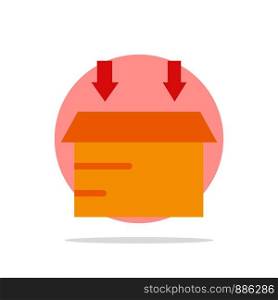 Box, Logistic, Open Abstract Circle Background Flat color Icon