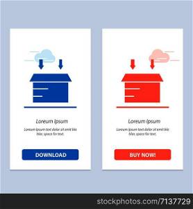 Box, Logistic, Open Blue and Red Download and Buy Now web Widget Card Template