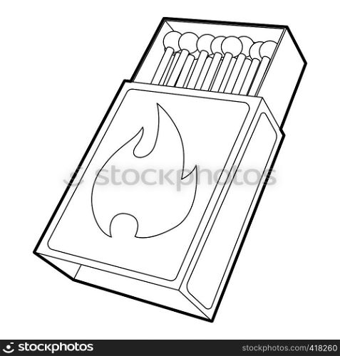 Box matches icon. Outline illustration of box matches vector icon for web. Box matches icon , outline style