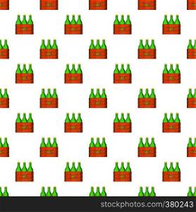 Box of beer pattern. Cartoon illustration of box of beer vector pattern for web. Box of beer pattern, cartoon style