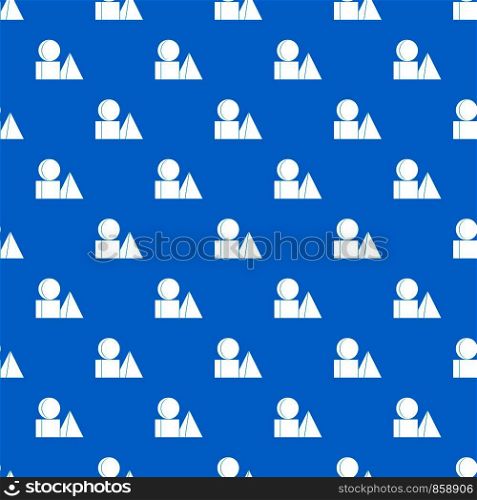 Box of bricks pattern repeat seamless in blue color for any design. Vector geometric illustration. Box of bricks pattern seamless blue