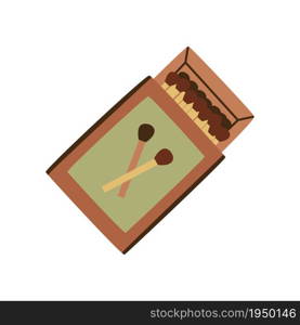 Box of matches sketch. Hiking item. Vector illustration