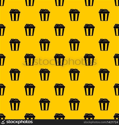 Box of popcorn pattern seamless vector repeat geometric yellow for any design. Box of popcorn pattern vector