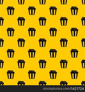 Box of popcorn pattern seamless vector repeat geometric yellow for any design. Box of popcorn pattern vector