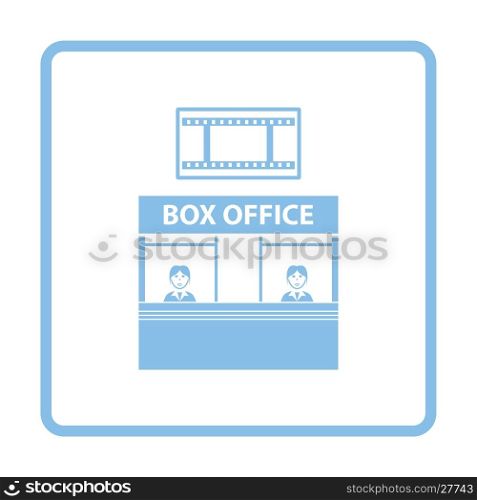 Box office icon. Blue frame design. Vector illustration.