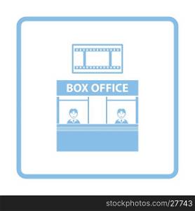 Box office icon. Blue frame design. Vector illustration.