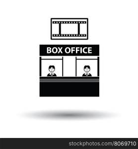 Box office icon. White background with shadow design. Vector illustration.