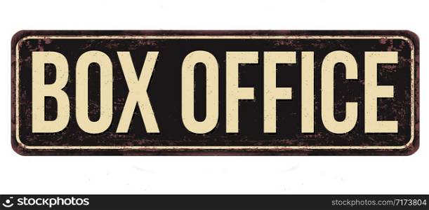 Box office vintage rusty metal sign on a white background, vector illustration