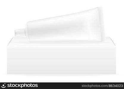 box packaging and tube of toothpaste empty template for design stock vector illustration isolated on white background