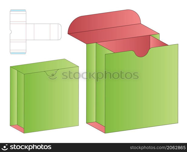 Box packaging die cut template design. 3d mock-up