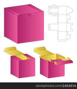 Box packaging die cut template design. 3d mock-up