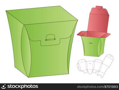 Box packaging die cut template design. 3d mock-up