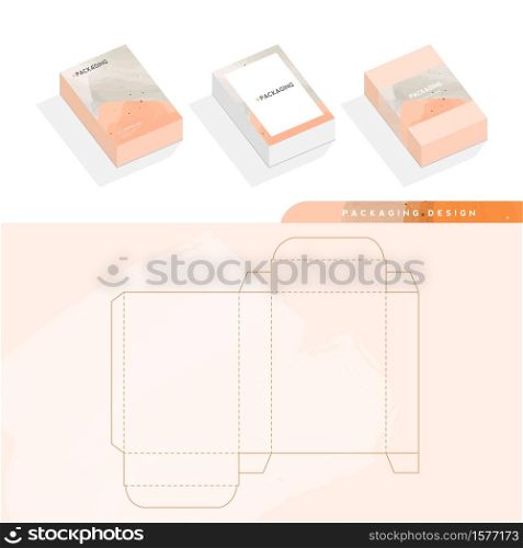 Box, packaging template and die cut template for product, branding. vector illustration.