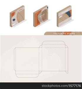 Box, packaging template and die cut template for product, branding. vector illustration.