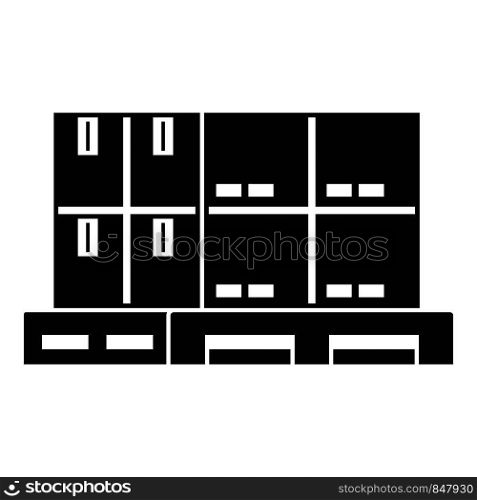 Box pallet icon. Simple illustration of box pallet vector icon for web design isolated on white background. Box pallet icon, simple style