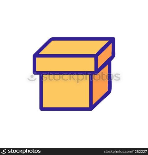 Box parcel icon vector. Thin line sign. Isolated contour symbol illustration. Box parcel icon vector. Isolated contour symbol illustration