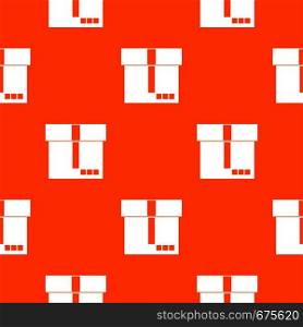 Box pattern repeat seamless in orange color for any design. Vector geometric illustration. Box pattern seamless