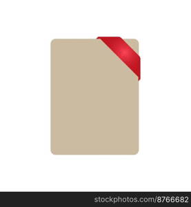 box red ribbon corner. Greeting card. Web poster banner. Vector illustration. Stock image. EPS 10.