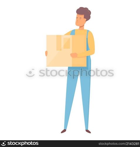 Box relocation icon cartoon vector. House move service. Cargo delivery. Box relocation icon cartoon vector. House move service