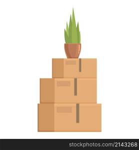 Box relocation pyramide icon cartoon vector. House move. Truck cargo. Box relocation pyramide icon cartoon vector. House move