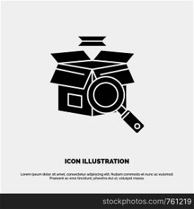Box, Search, Online Search, E Shopping solid Glyph Icon vector