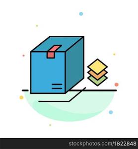 Box, Surprise, Packing, Bundle Abstract Flat Color Icon Template