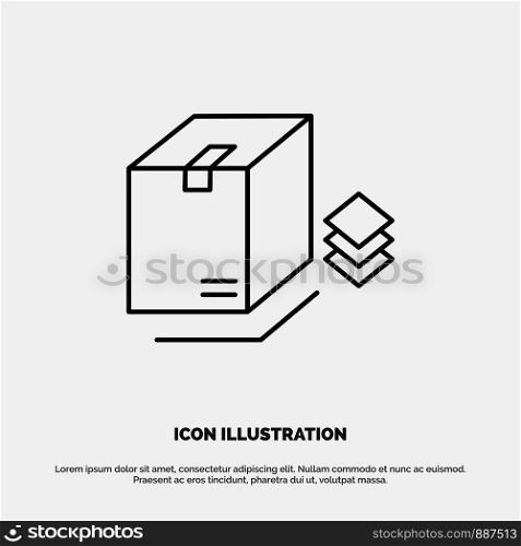 Box, Surprise, Packing, Bundle Line Icon Vector