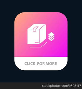 Box, Surprise, Packing, Bundle Mobile App Button. Android and IOS Glyph Version