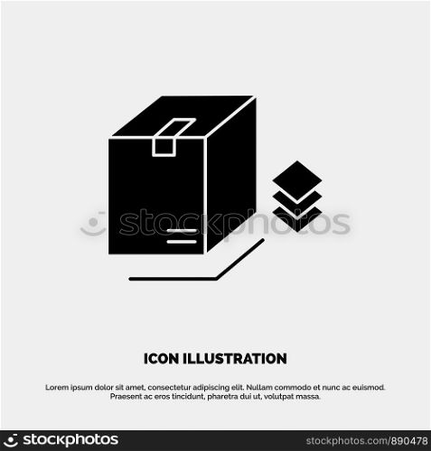 Box, Surprise, Packing, Bundle solid Glyph Icon vector