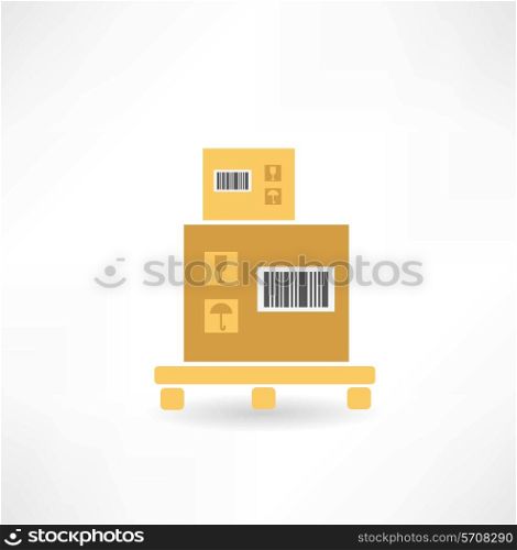box to carry things. Flat modern style vector design