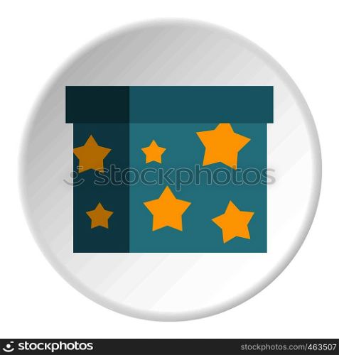 Box to perform tricks icon in flat circle isolated vector illustration for web. Box to perform tricks icon circle