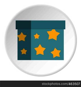 Box to perform tricks icon in flat circle isolated vector illustration for web. Box to perform tricks icon circle