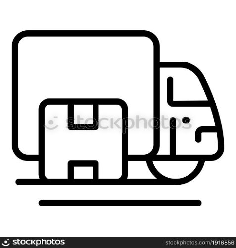 Box truck delivery icon outline vector. Cargo service. Shipping transport. Box truck delivery icon outline vector. Cargo service
