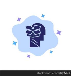 Box, Unbox, Data, User, Male Blue Icon on Abstract Cloud Background