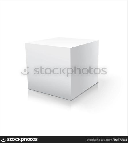 Box white icon. Template for your design.