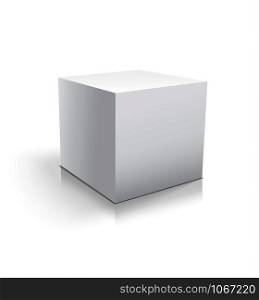 Box white icon. Template for your design.
