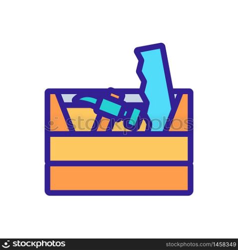 box with carpentry tools icon vector. box with carpentry tools sign. color symbol illustration. box with carpentry tools icon vector outline illustration