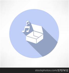 box with music Flat modern style vector illustration