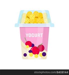 Box with yogurt  isolated on white background.
