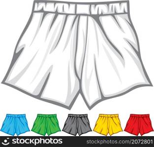 Boxer shorts collection vector set icons