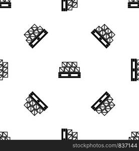 Boxes goods pattern repeat seamless in black color for any design. Vector geometric illustration. Boxes goods pattern seamless black