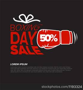 Boxind day sale flyer poster banner template red and black version