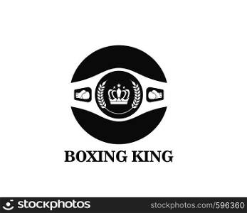 boxing belt champion logo icon vector template