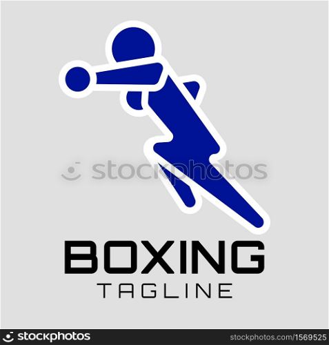 Boxing club, competitions logo. Martial arts of logo design concept. Flat design