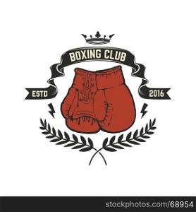 Boxing club emblems on white background. Design element for logo, label, emblem, sign. Vector illustration. Boxing club emblems on white background. Design element for logo