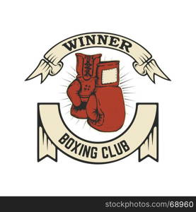 Boxing club emblems on white background. Design element for logo, label, emblem, sign. Vector illustration. Boxing club emblems on white background. Design element for logo