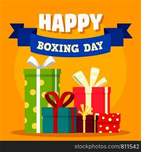 Boxing day concept background. Flat illustration of boxing day vector concept background for web design. Boxing day concept background, flat style
